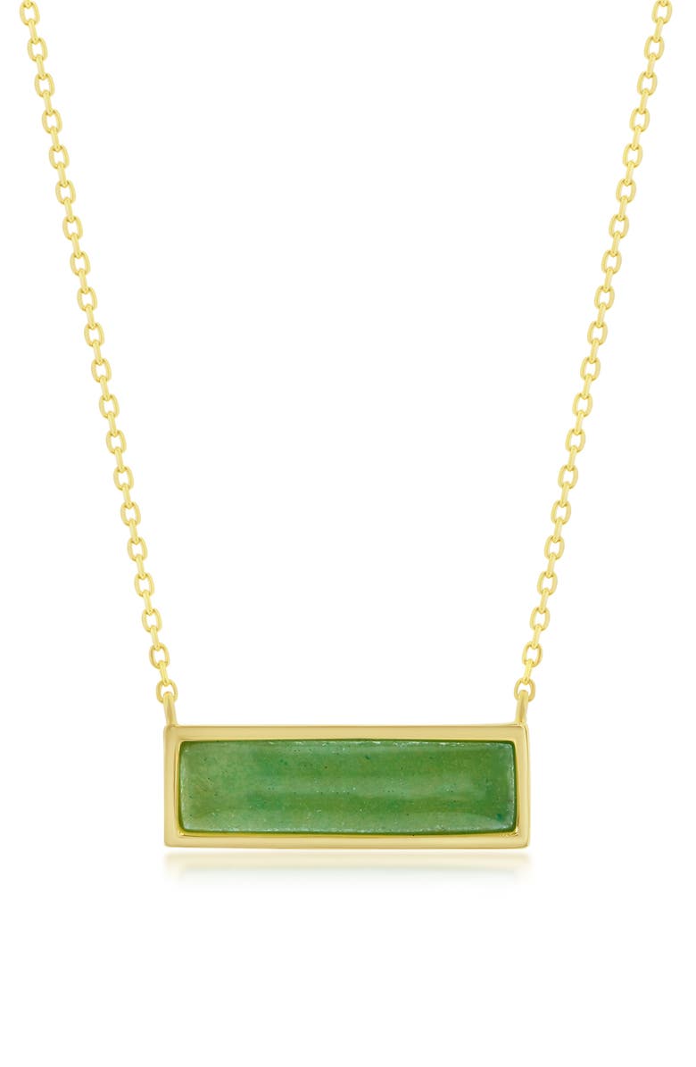 SIMONA Sterling Silver Rectangle Jade Necklace, Main, color, 