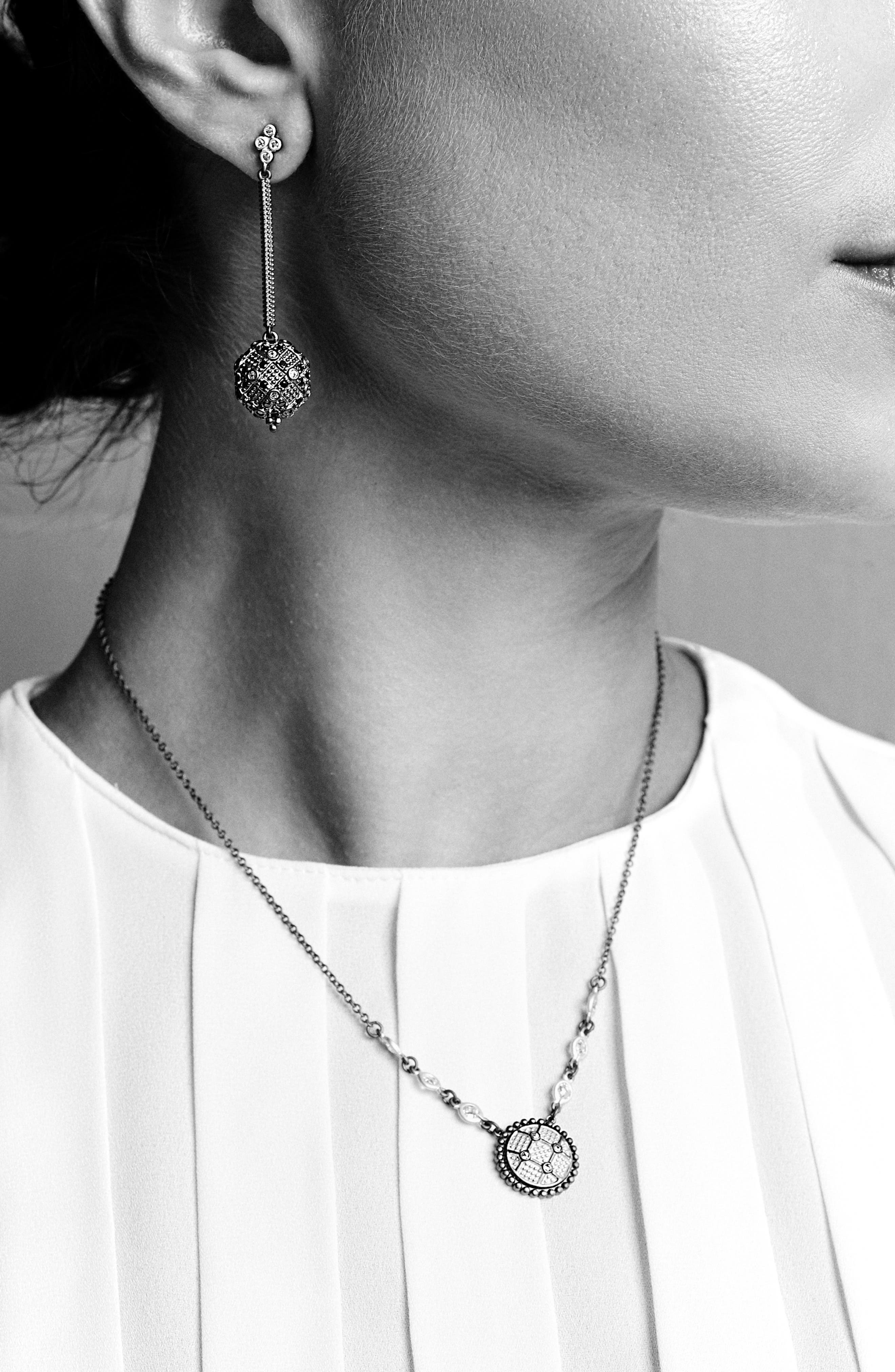 FREIDA ROTHMAN Industrial Finish Oval Cobblestone Drop Earrings main image 0