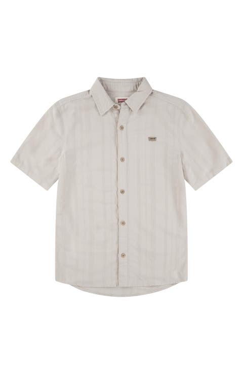 Kids' Textured Stripe Button-Up Shirt (Big Kid)