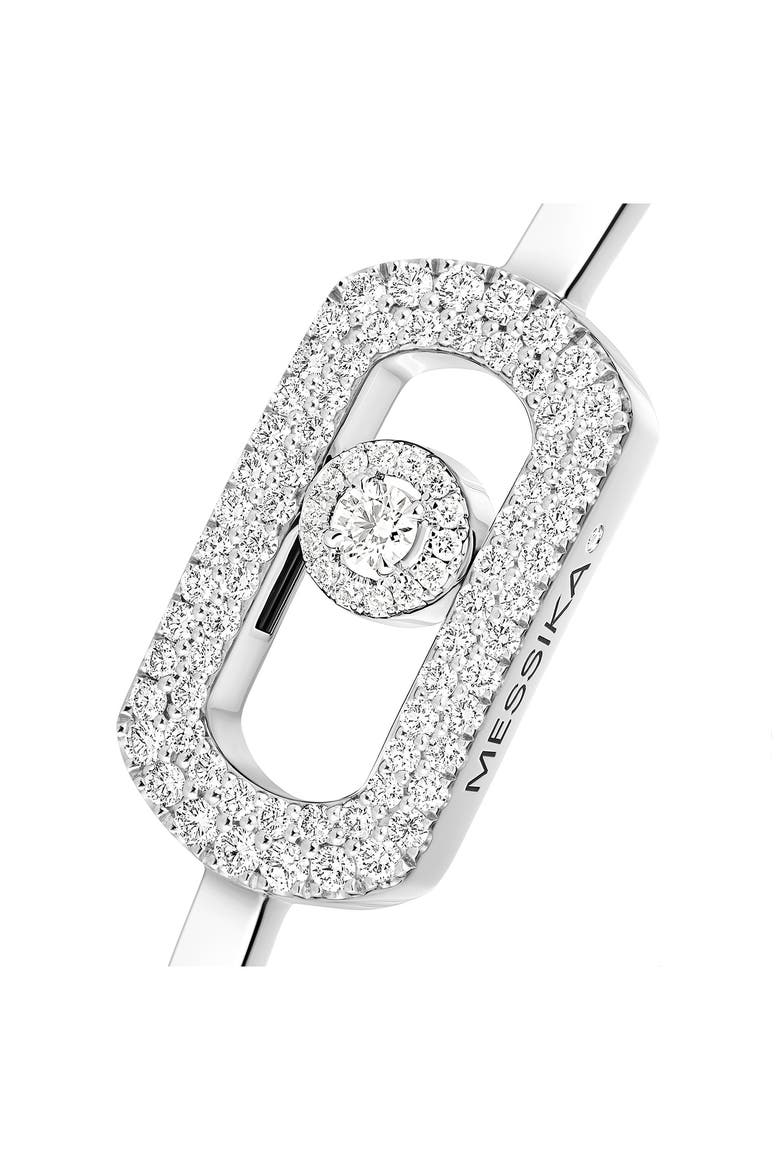 So Move Diamond Pavé 18K White Gold Bangle Bracelet, Alternate, color, WHITE GOLD