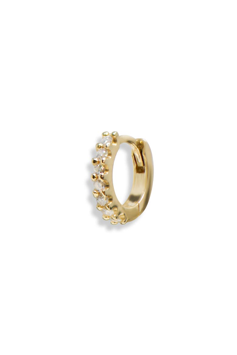 Classique Micro Pavé Diamond Single Huggie Hoop Earring, Main, color, CLEAR