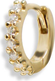 Anzie Classique Micro Pavé Diamond Single Huggie Hoop Earring