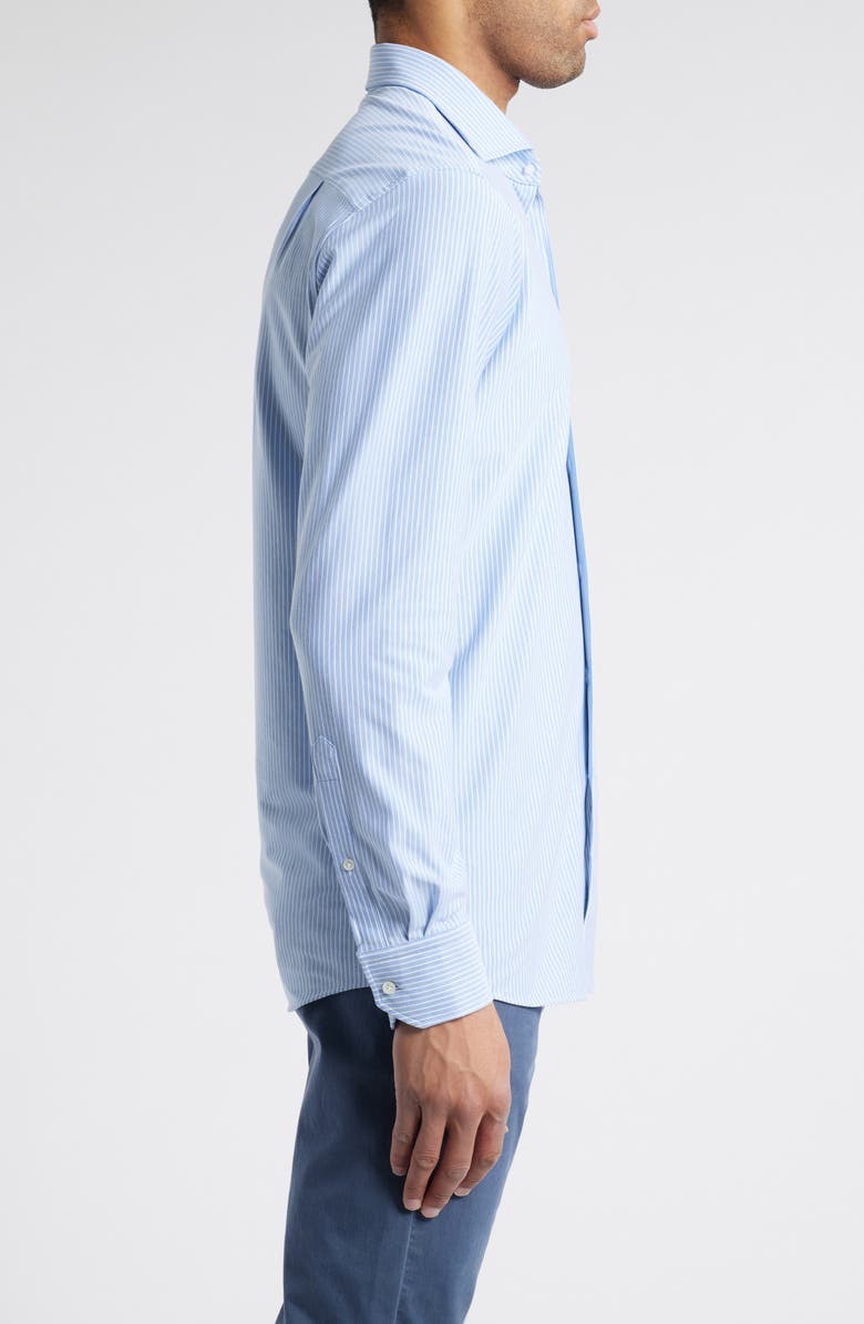 Peter Millar Excursionist Flex Thin Stripe Button-Up Shirt, Alternate, color, Angelite