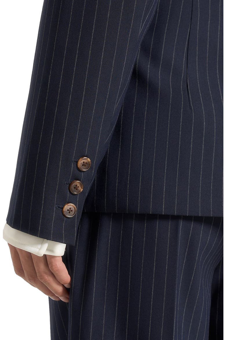Maia Pinstripe Double Breasted Blazer, Alternate, color, Navy