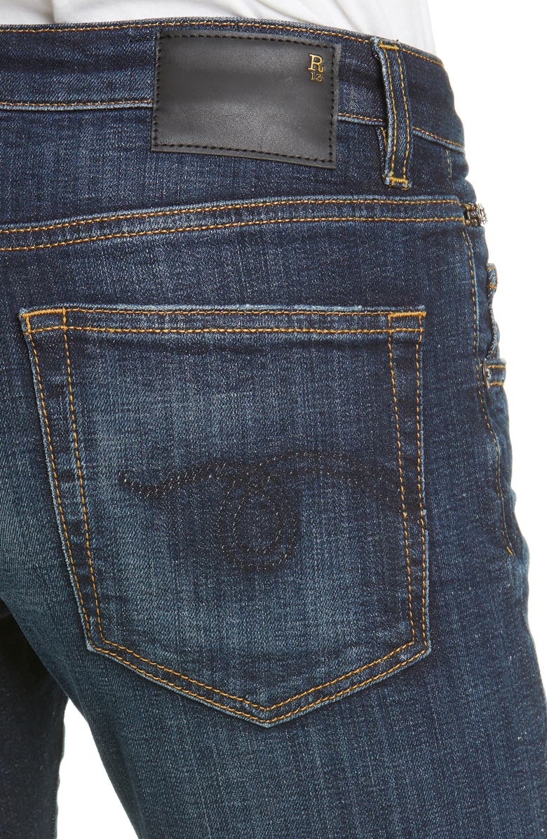 R13 Biker Boy Ripped Crop Skinny Jeans, Alternate, color, 