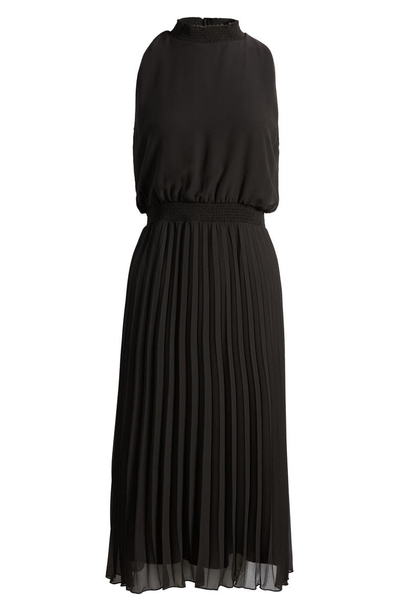 Sam Edelman Smocked Plissé Midi Dress, Alternate, color, 