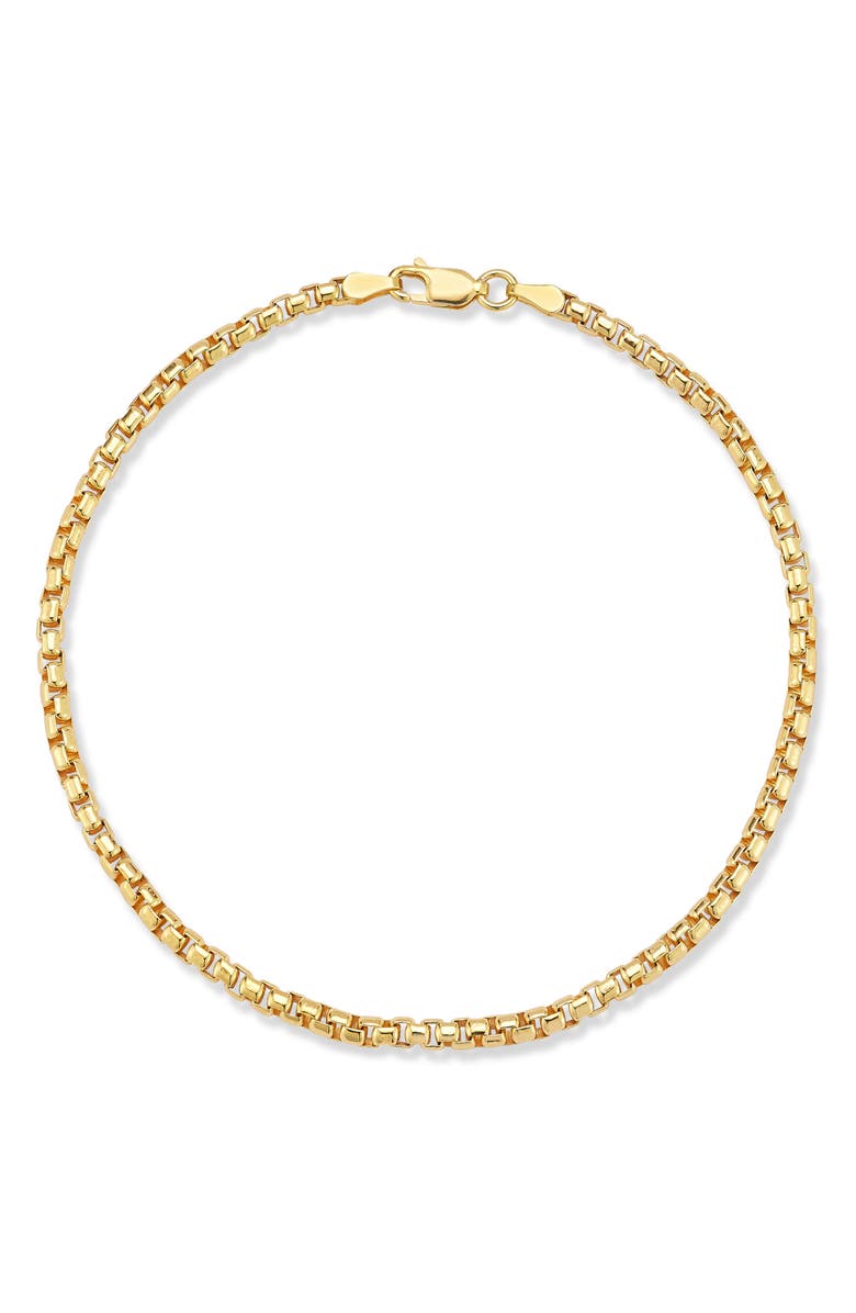 Yield of Men Men's Rounded Box Chain Bracelet, Main, color, Gold