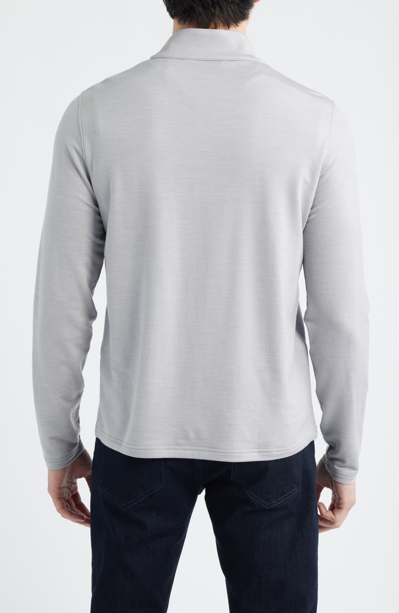 Peter Millar Crown Crafted Excursionist Flex Merino Wool Blend Quarter Zip, Alternate, color, Grey Heather