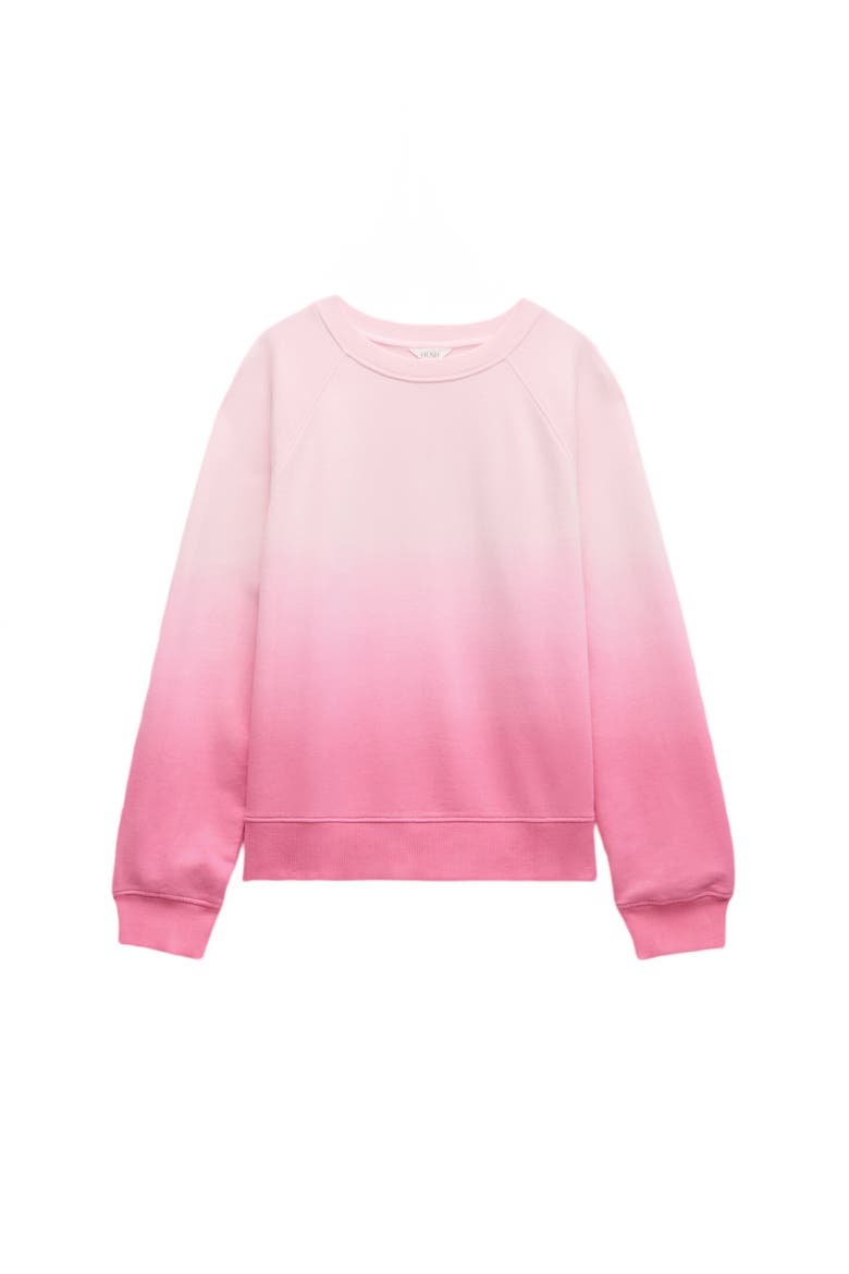 Aven Ombre Cotton Sweatshirt, Alternate, color, Azalea Pink