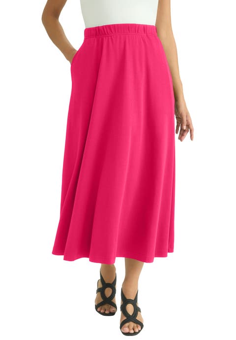 Soft Ease Midi Skirt (Plus)