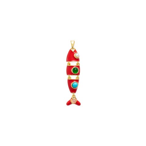 Colored Enamel Evil Eye Fish Charm