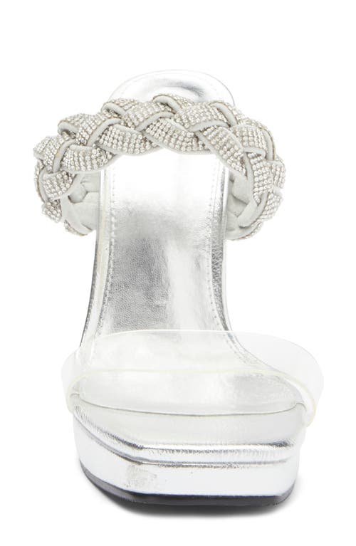 Ashley Kahen Melrose Cutout Wedge Rhinestone Sandal In Silver