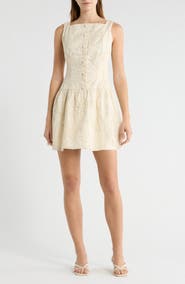 MOON RIVER Floral Embroidery Cotton Dress
