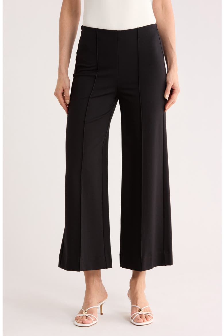 Wide Leg Ponte Pants, Main, color, BLACK