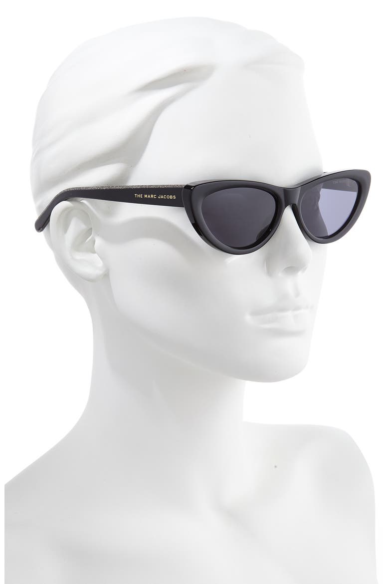 55mm Cat Eye Sunglasses, Alternate, color, BLACK/ GREY BLUE