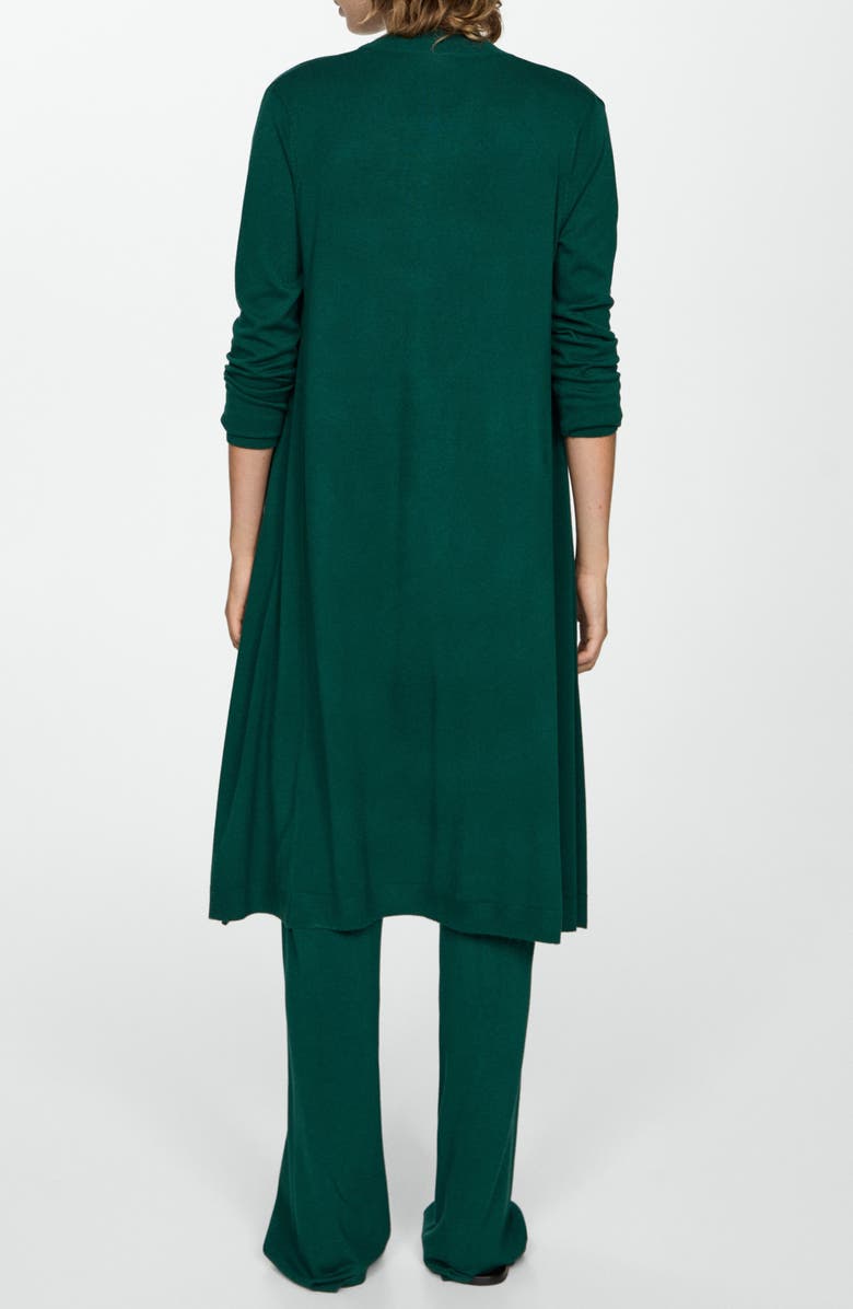 MANGO Longline Cardigan, Alternate, color, Dark Green