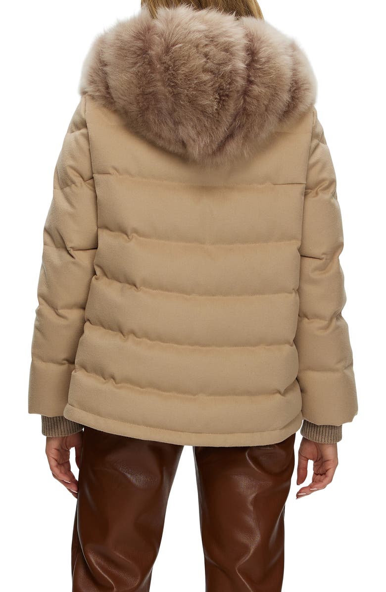 GORSKI Genuine Shearling Quilted Down Parka with  Cashmere Sleeves And Back, Alternate, color, Taupe/Taupe