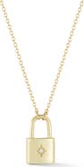 GLAZE JEWELRY Cubic Zirconia Star Padlock Pendant Necklace