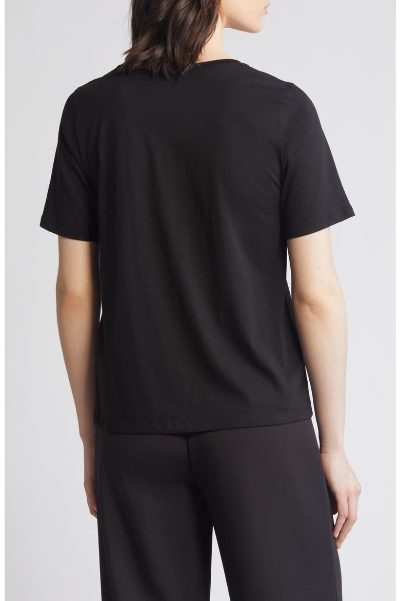 Crewneck Organic Cotton Jersey Top, Alternate, color, BLACK