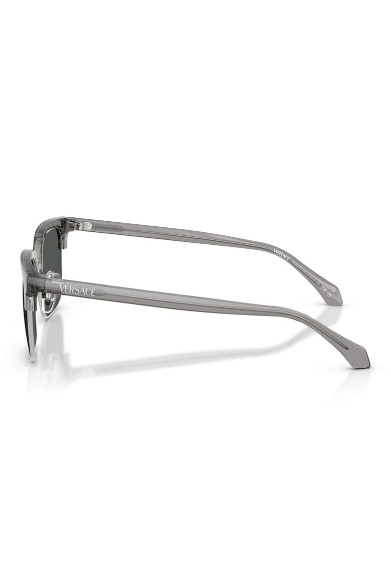 56mm Square Sunglasses, Alternate, color, TRANSPARENT GREY/ DARK GREY
