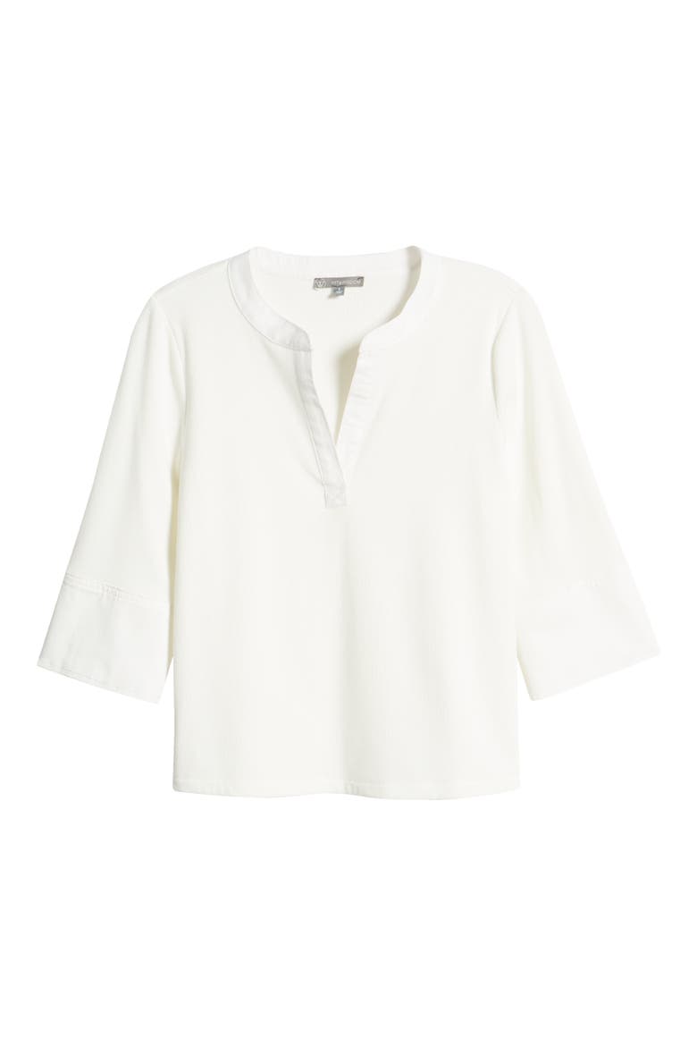 Split Neck Top, Alternate, color, OFF WHITE