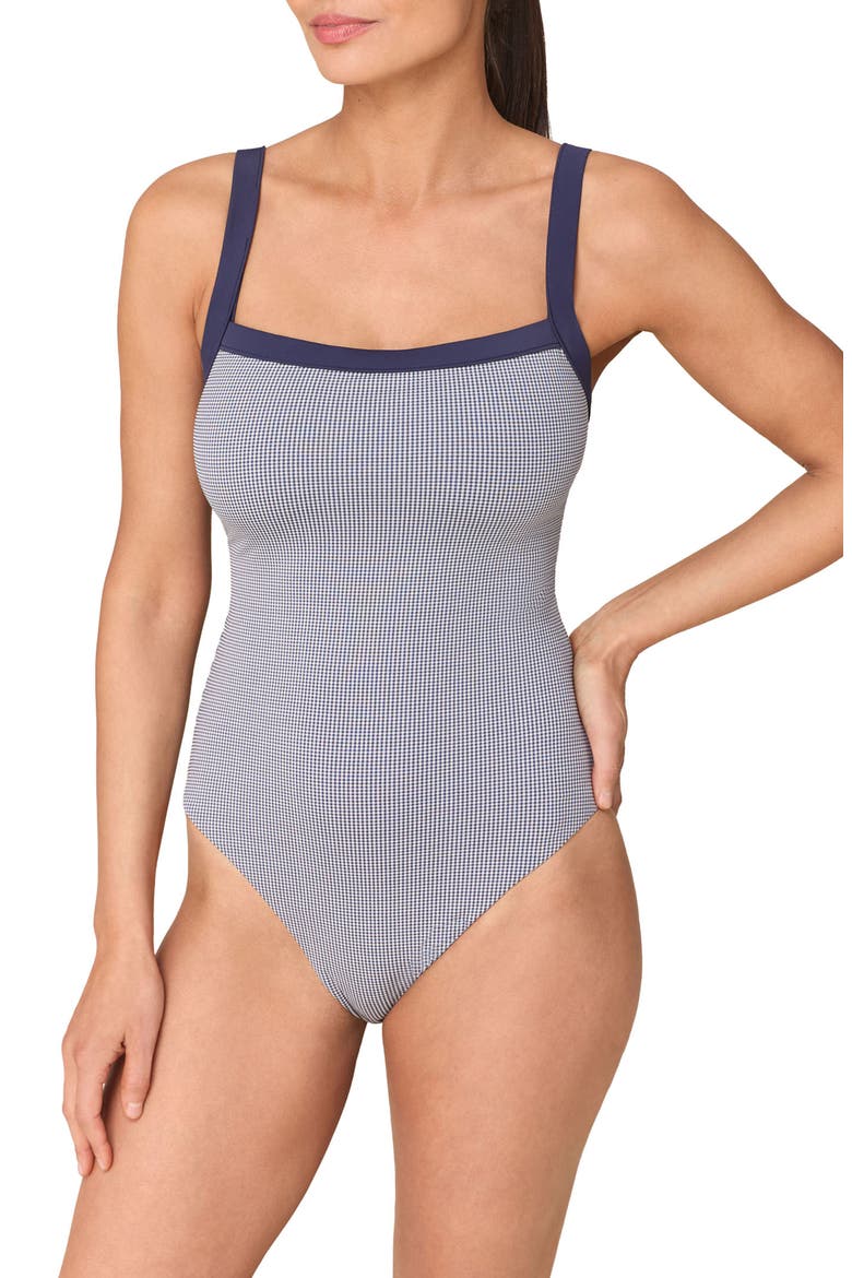 The Davenport Square Neck One-Piece Swimsuit, Main, color, JUNIPER