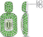 Julianna B. Quartz & Tsavorite Cluster Earrings 14k