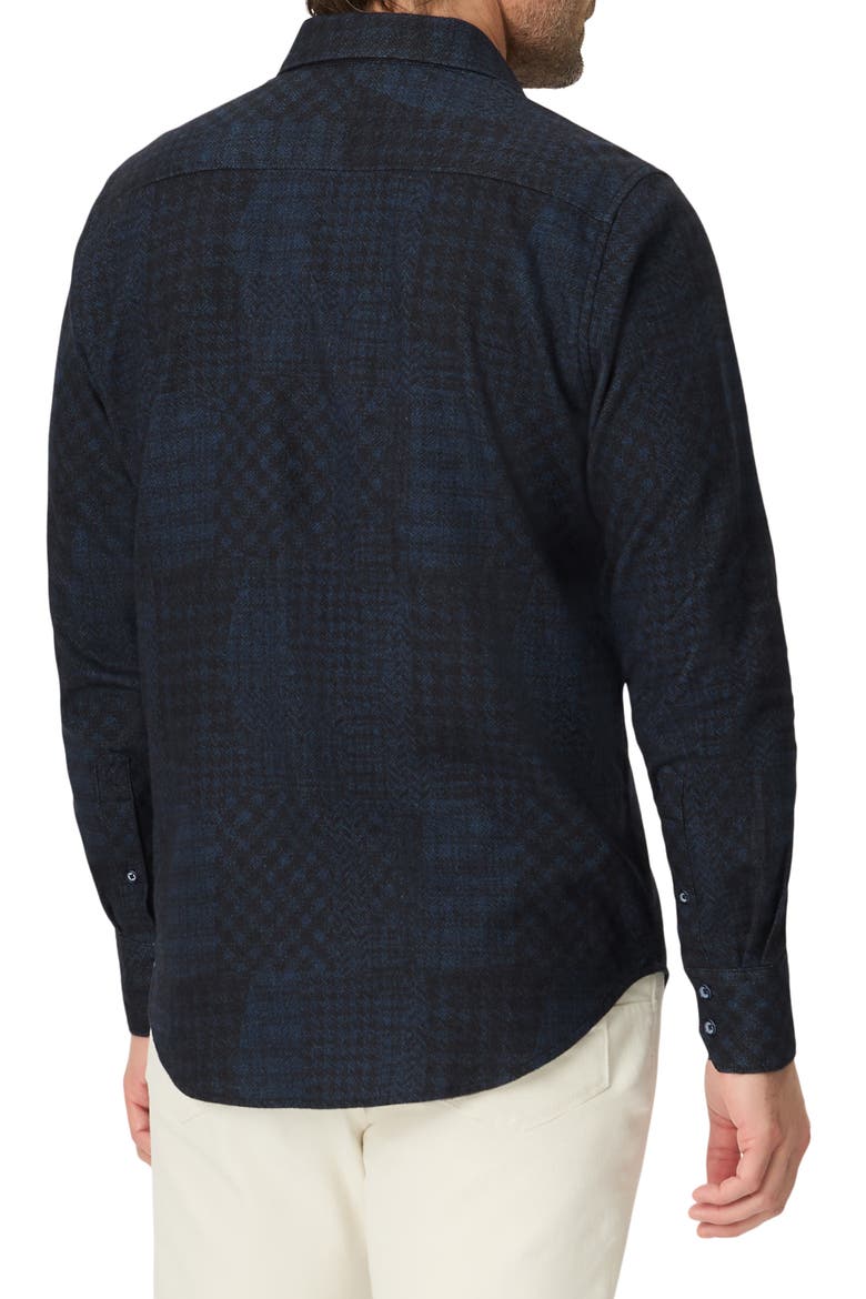 Lawrence Patchwork Print Cotton Herringbone Button-Up Shirt, Alternate, color, NAVY
