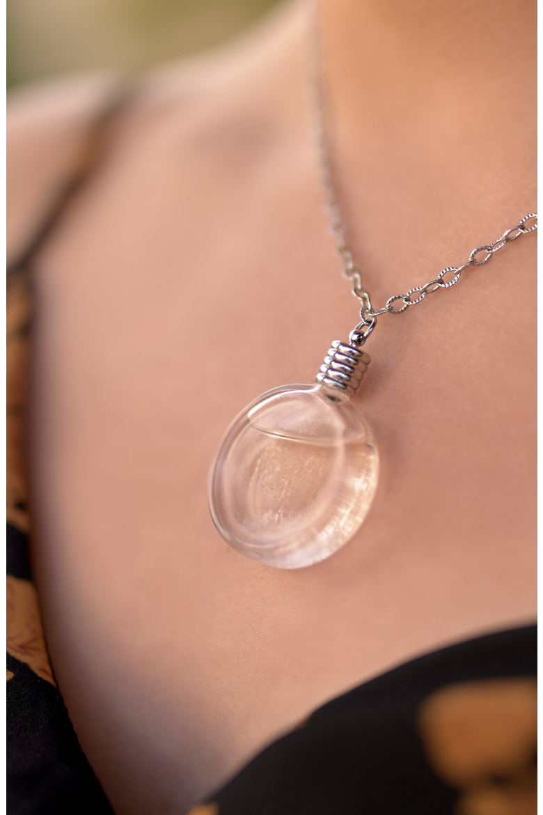 Storm Glass Necklace, Alternate, color, Clear
