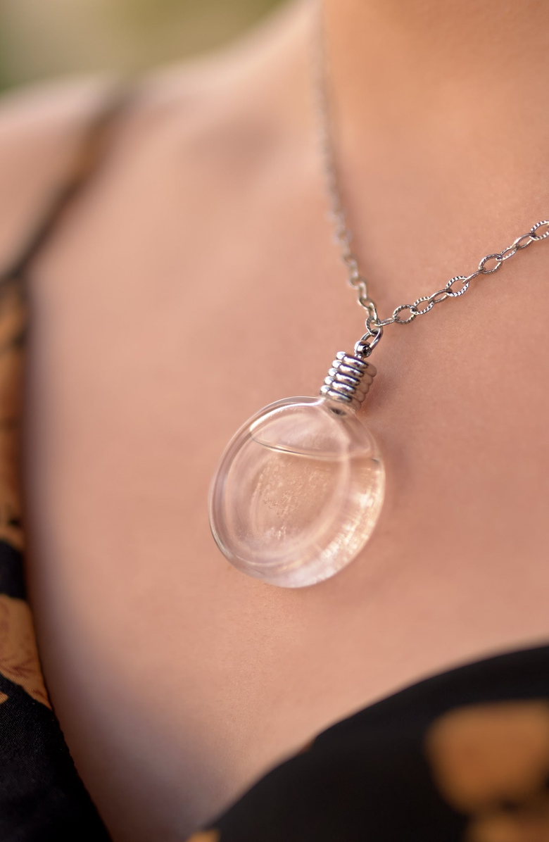 Heebie Jeebies Storm Glass Necklace, Alternate, color, Clear