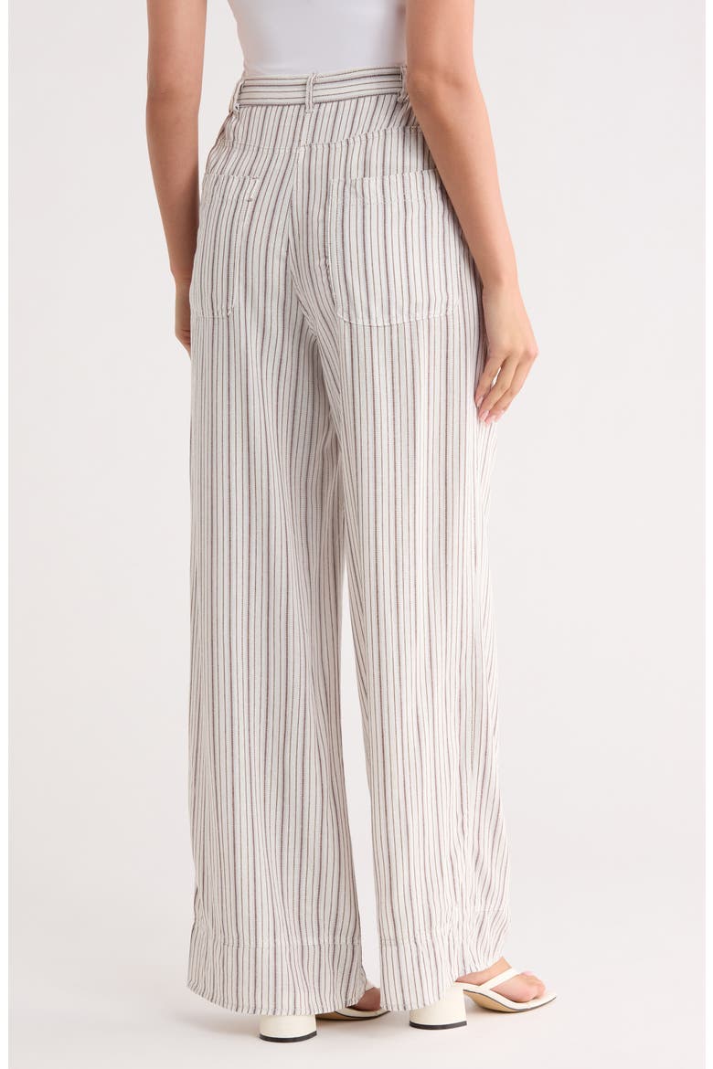 Stripe High Waist Wide Leg Linen Blend Pants, Alternate, color, WHITE / ACORN SHORELINE STRIPE