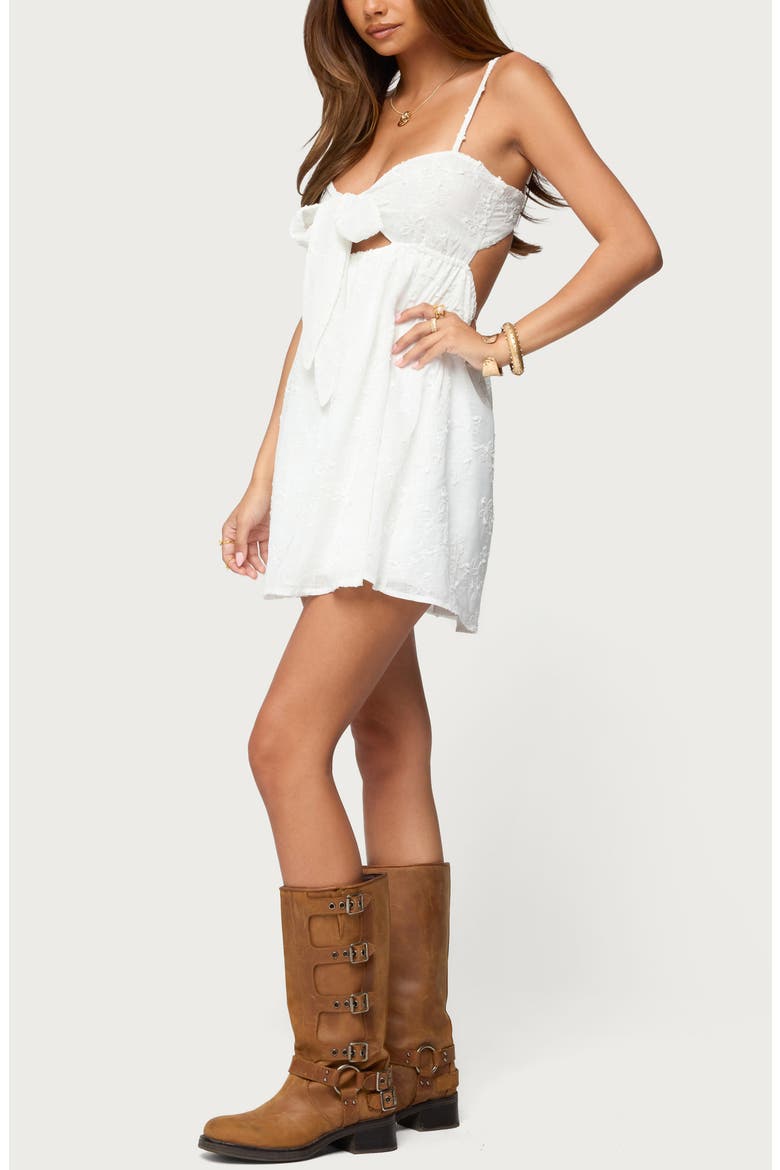 Embroidered Minidress, Alternate, color, WHITE