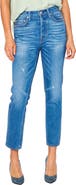NOEND Eve Distressed High Waist Slim Crop Straight Leg Jeans