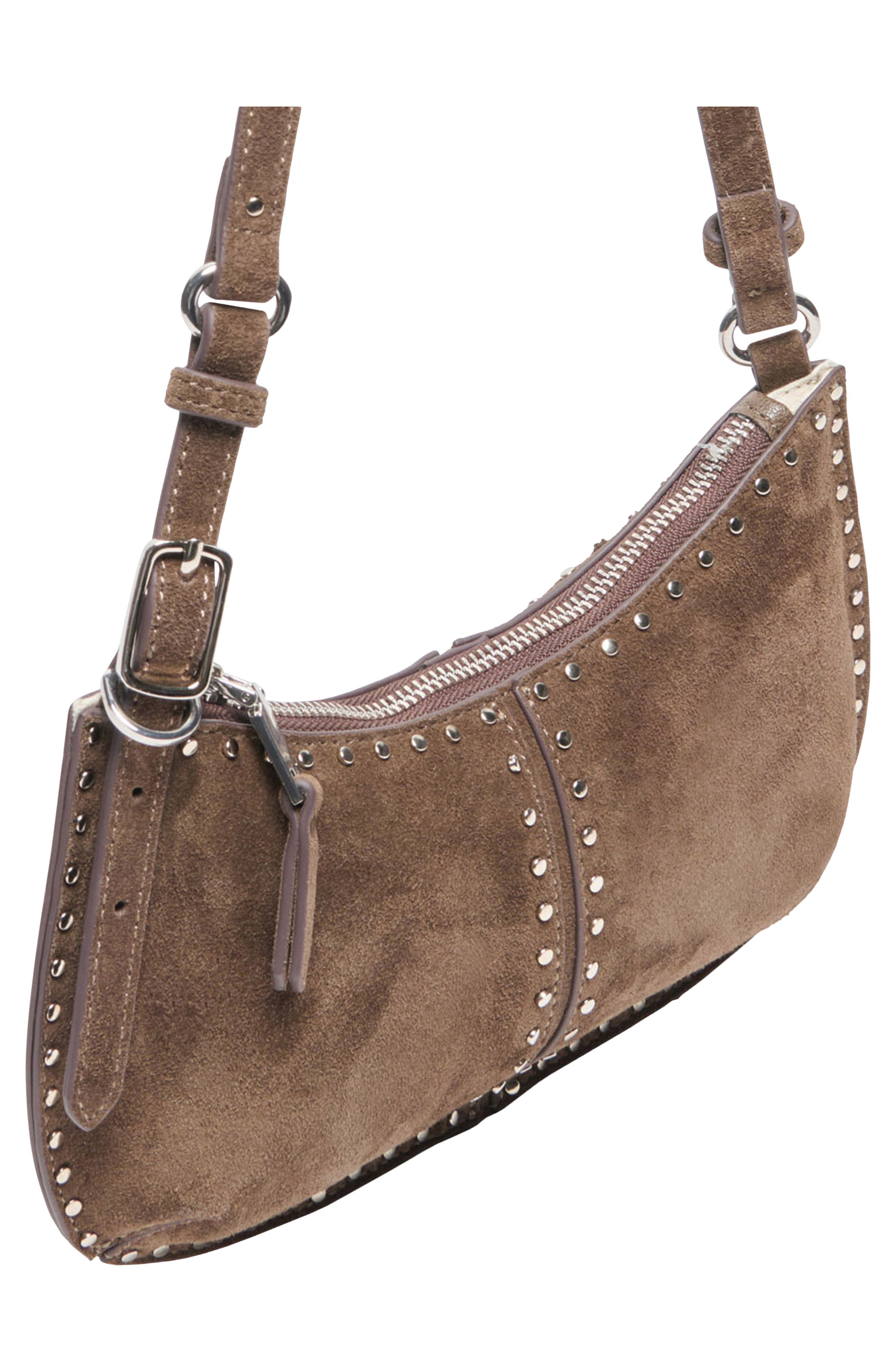 Axelle Faux Leather Baguette Bag, Alternate, color, DARK TAUPE