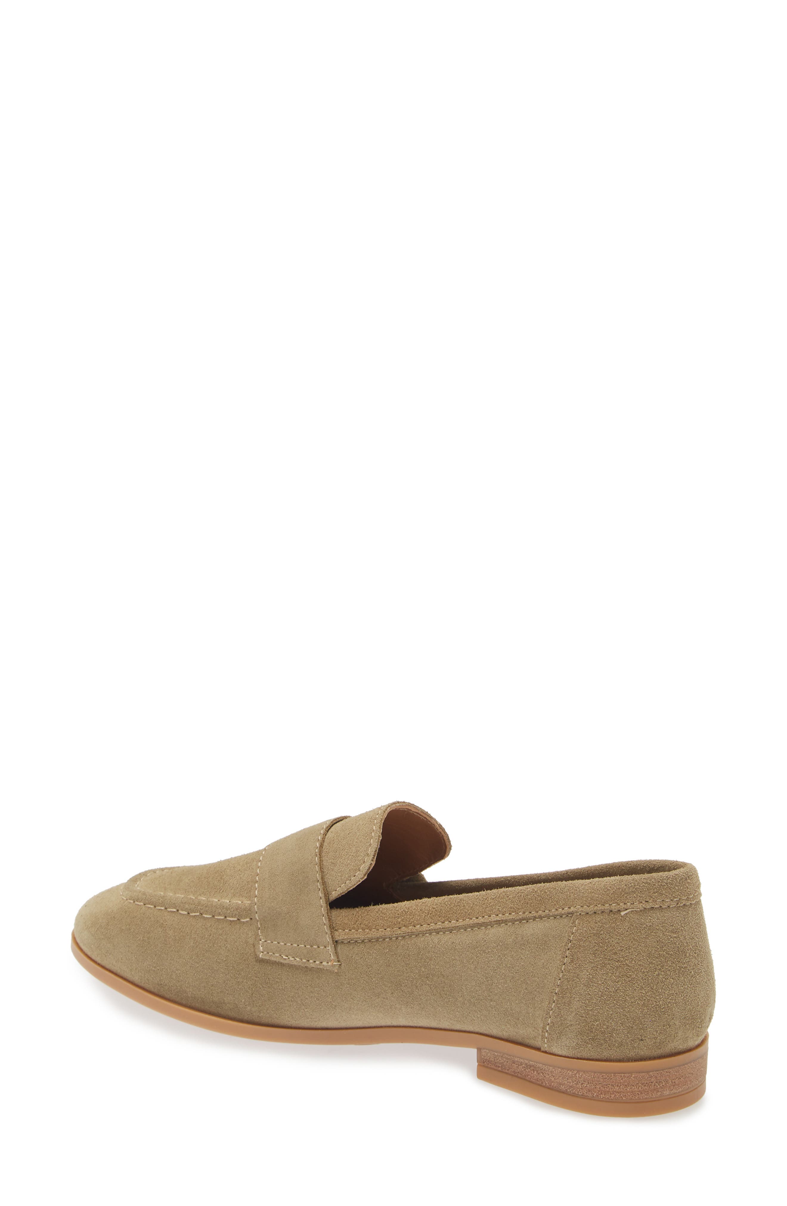 Ardelle Moc Toe Loafer, Alternate, color, KHAKI SUEDE