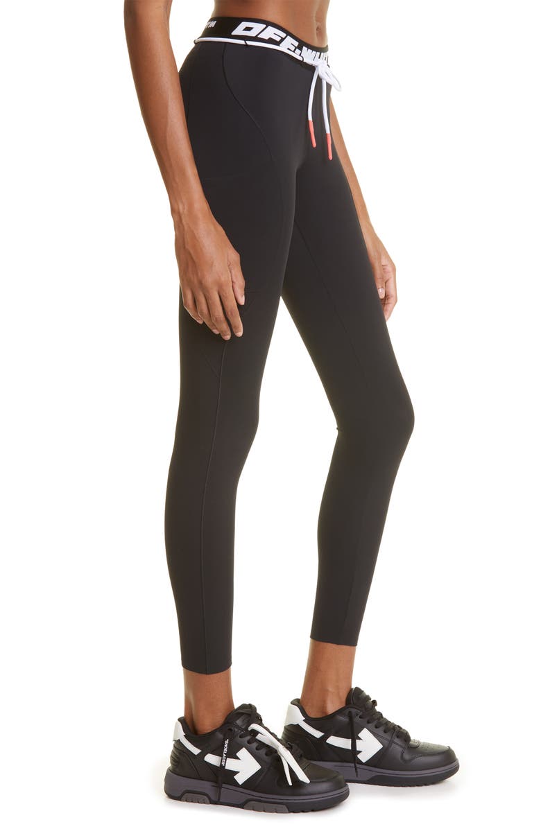 Off-White Athletic Logo Band Leggings, Alternate, color, 