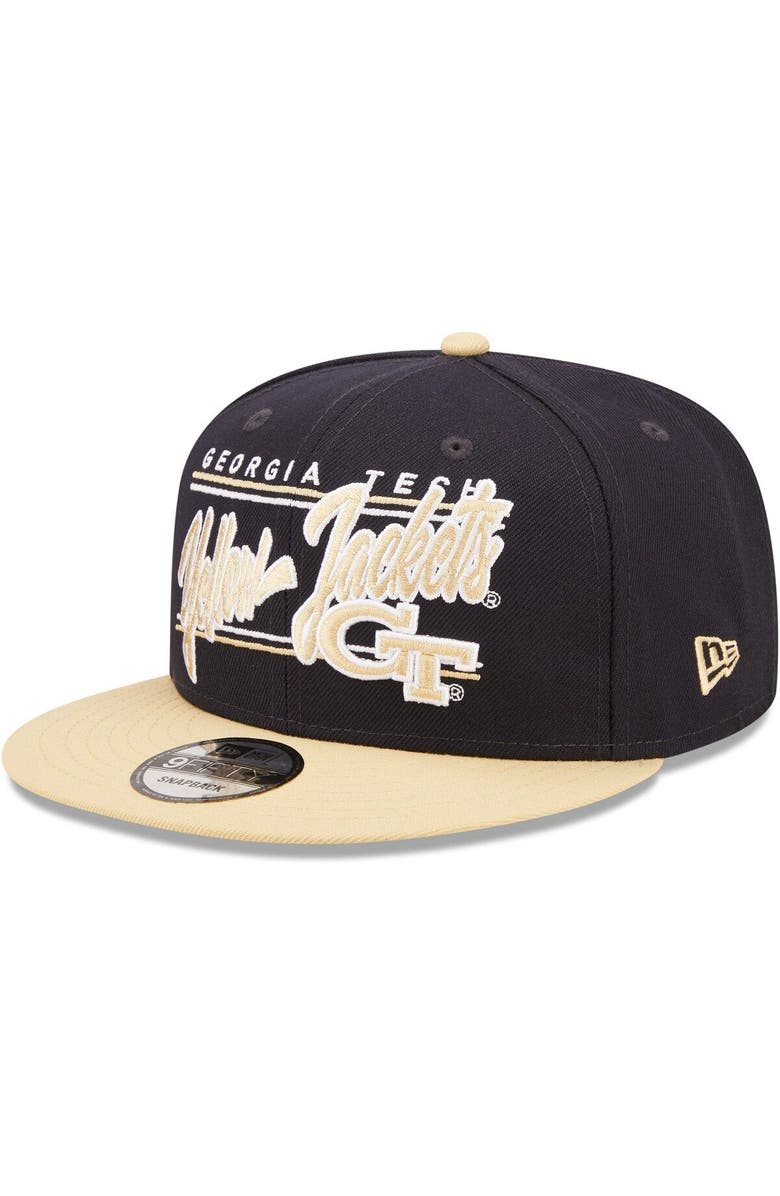 New Era Men's New Era Navy Georgia Tech Yellow Jackets Team Script 9FIFTY Snapback Hat, Main, color, 