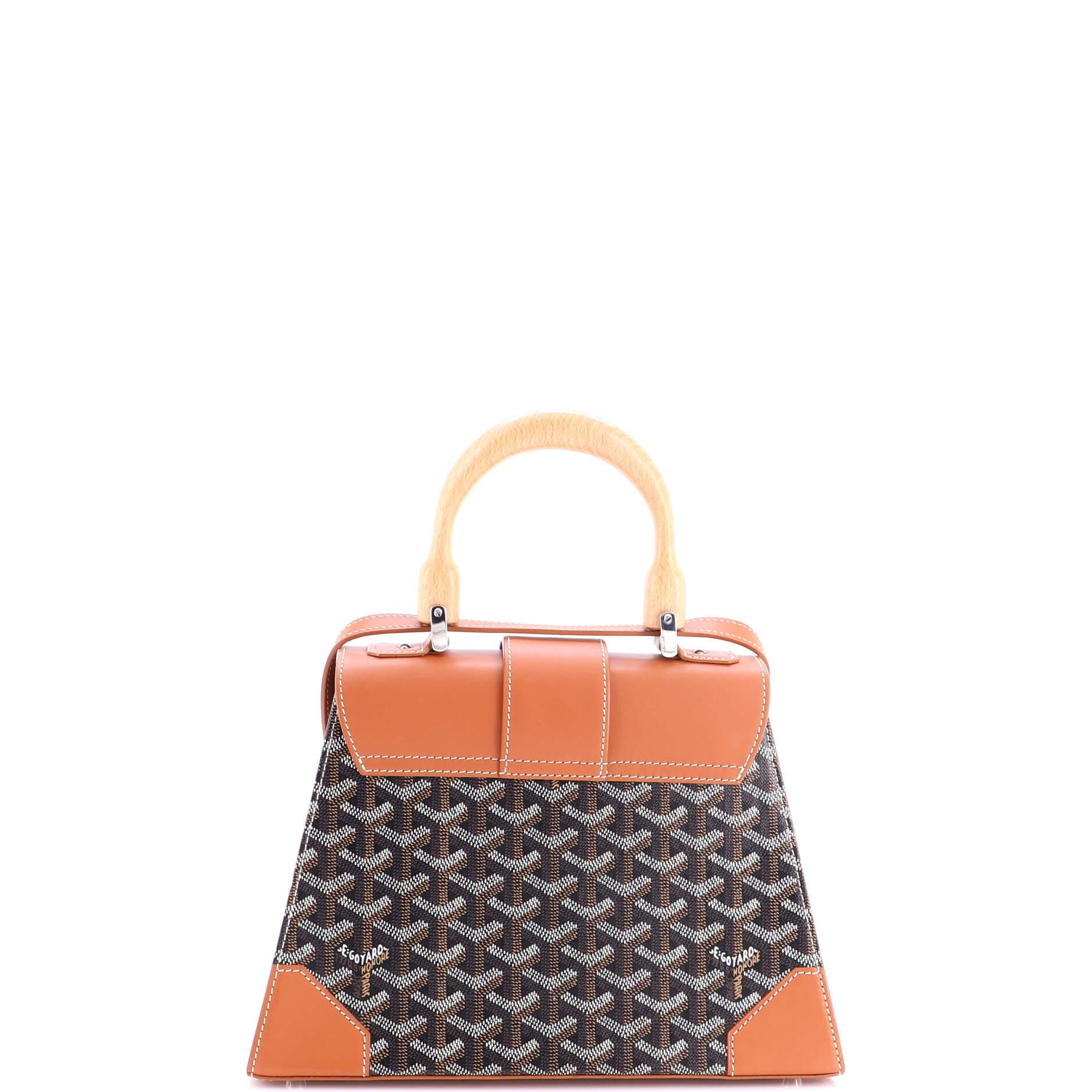 Saigon Top Handle Bag Coated Canvas with Leather PM, Alternate, color, Brown