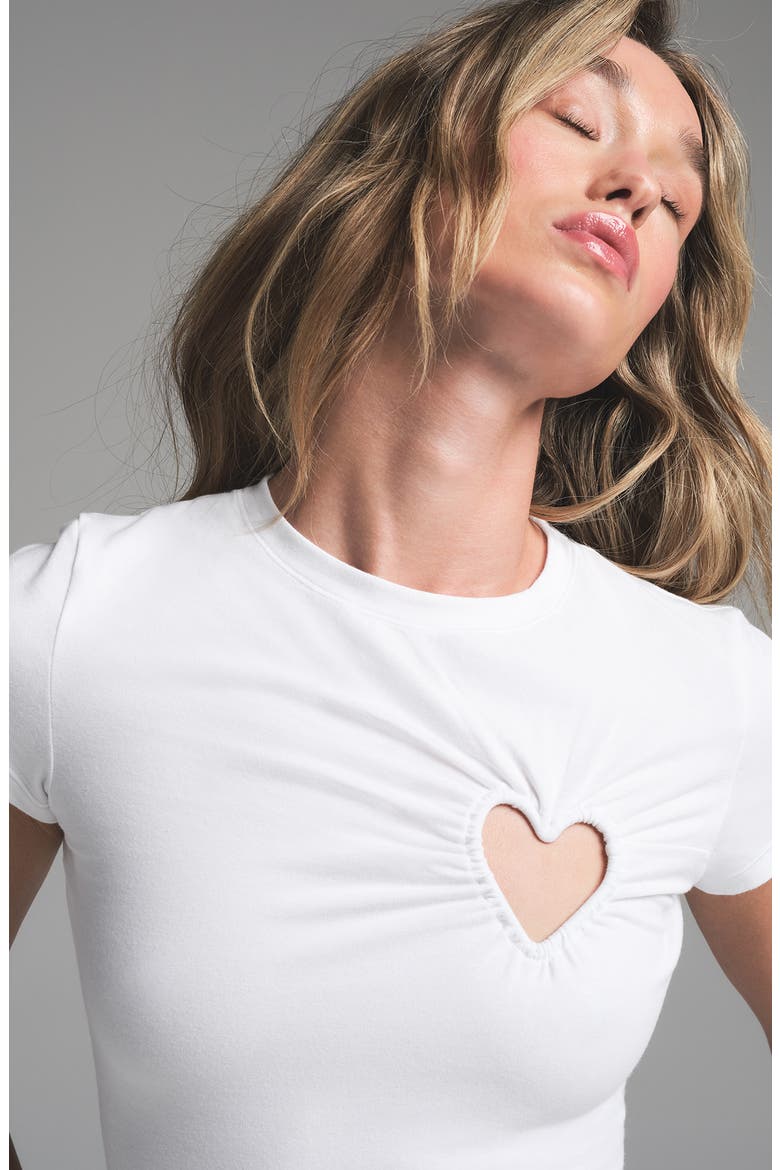 Heart Cotton Blend Jersey T-Shirt Nightgown, Alternate, color, SNOW