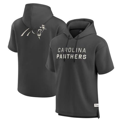 Men's Fanatics Charcoal Carolina Panthers Elements Future Ground Lettering Short Sleeve Pullover Hoodie