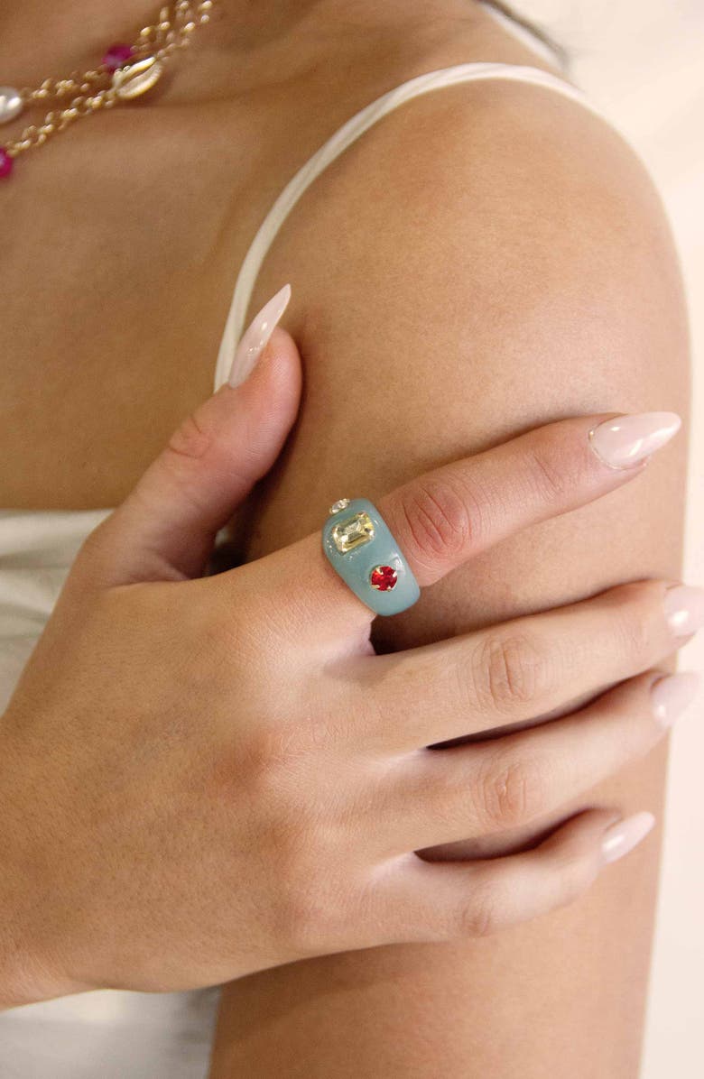 Ettika Blue Resin Ring, Alternate, color,
