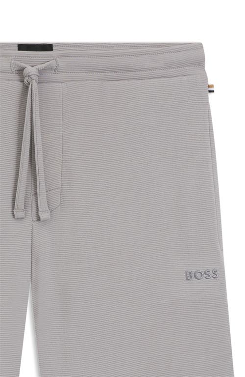 Hugo Boss Boss Ribbed Knit Pajama Shorts In Gray