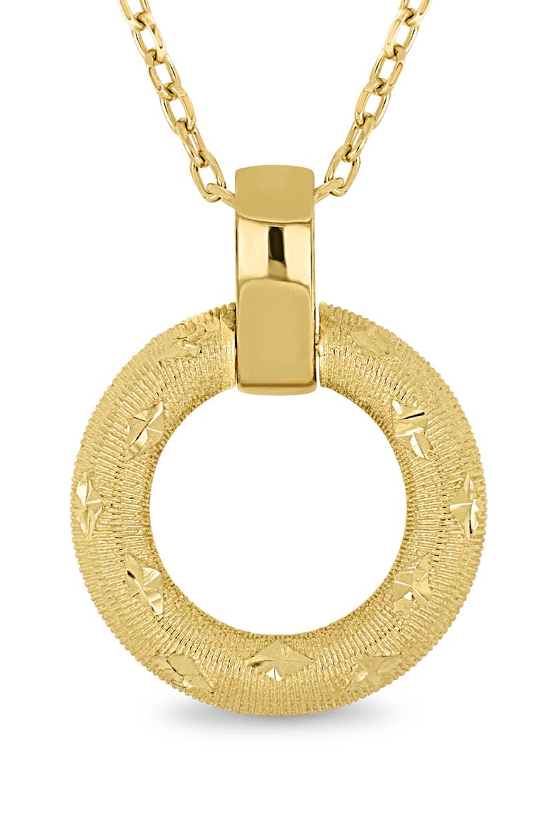 14k Gold Circle Pendant Necklace, Alternate, color, 14KY