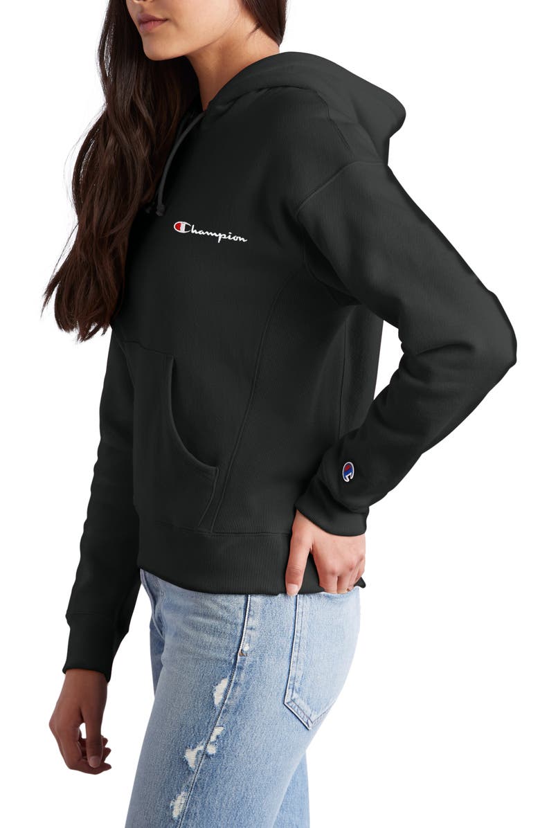 Champion Reverse Weave<sup>®</sup> Logo Drawstring Hoodie, Alternate, color, 