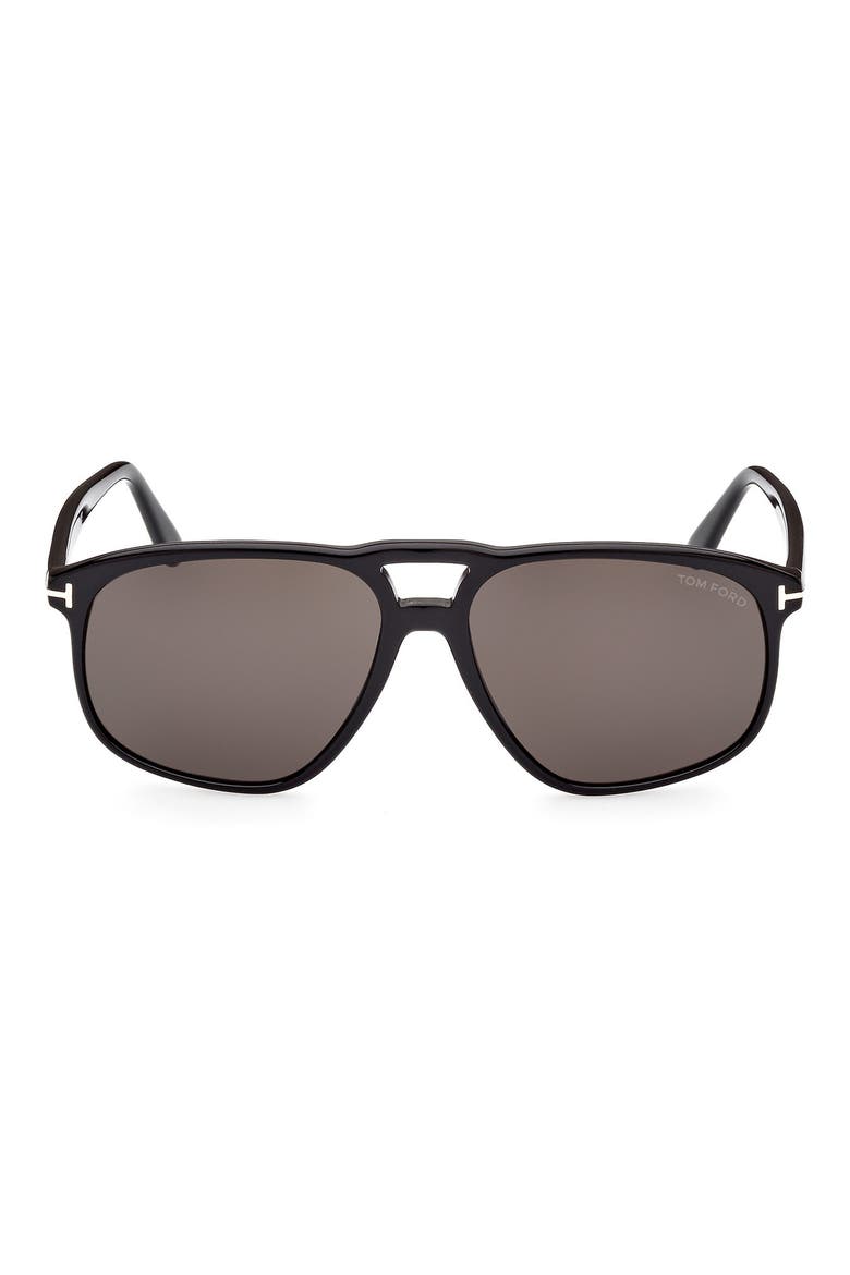 58mm Navigator Sunglasses, Main, color, SBLK/SMK