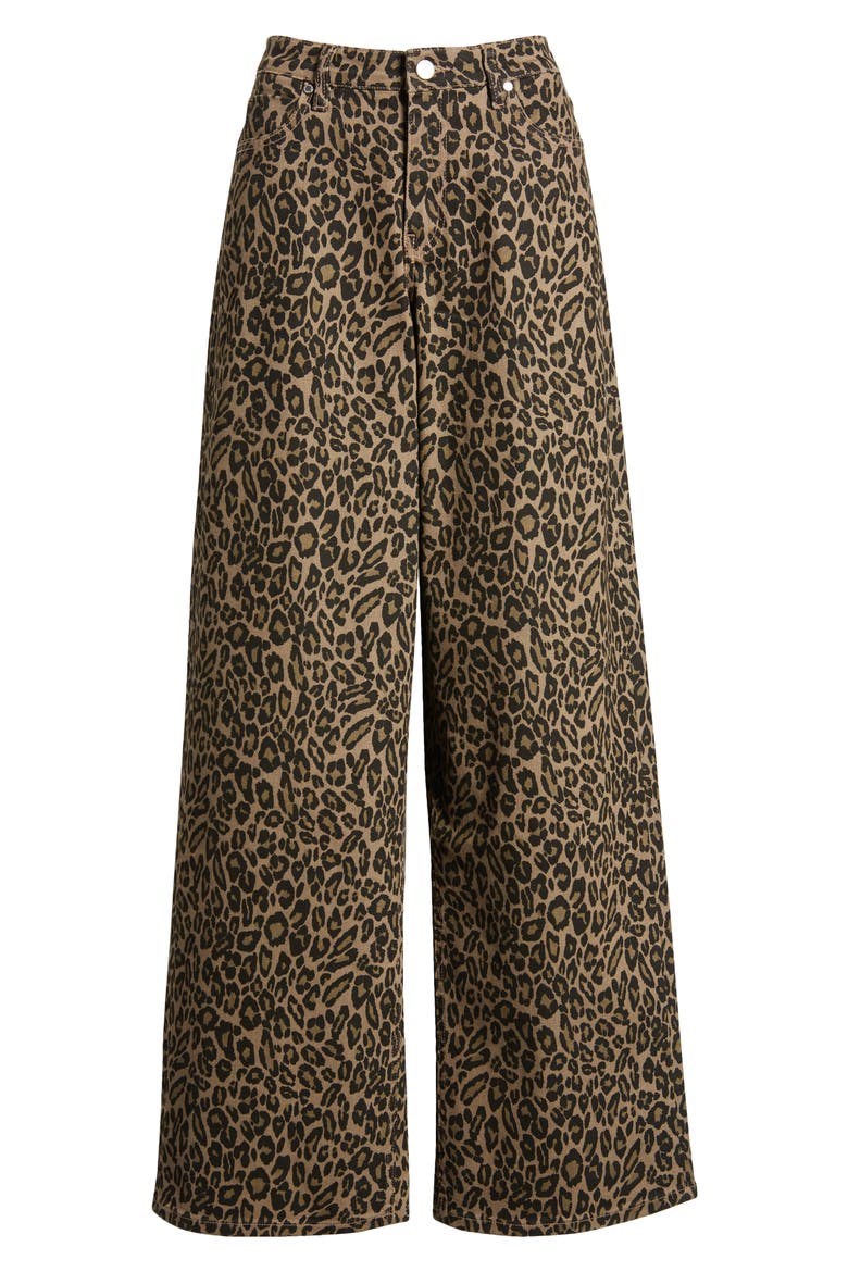 Baggy Wide Leg Jeans, Alternate, color, LEOPARD