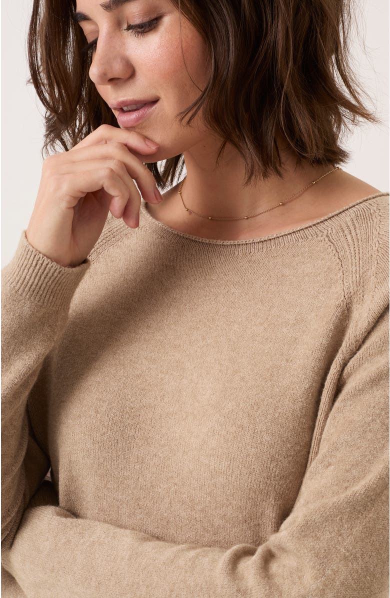 Celtic & Co. Roll Edge Crew Neck Jumper, Alternate, color, Taupe