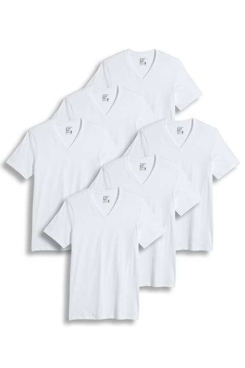 Men's 100% Cotton Classic V-Neck Undershirt - 6 Pack