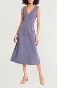 Luxely Seamed Drop Waist Midi Dress