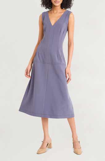 Luxely Seamed Drop Waist Midi Dress